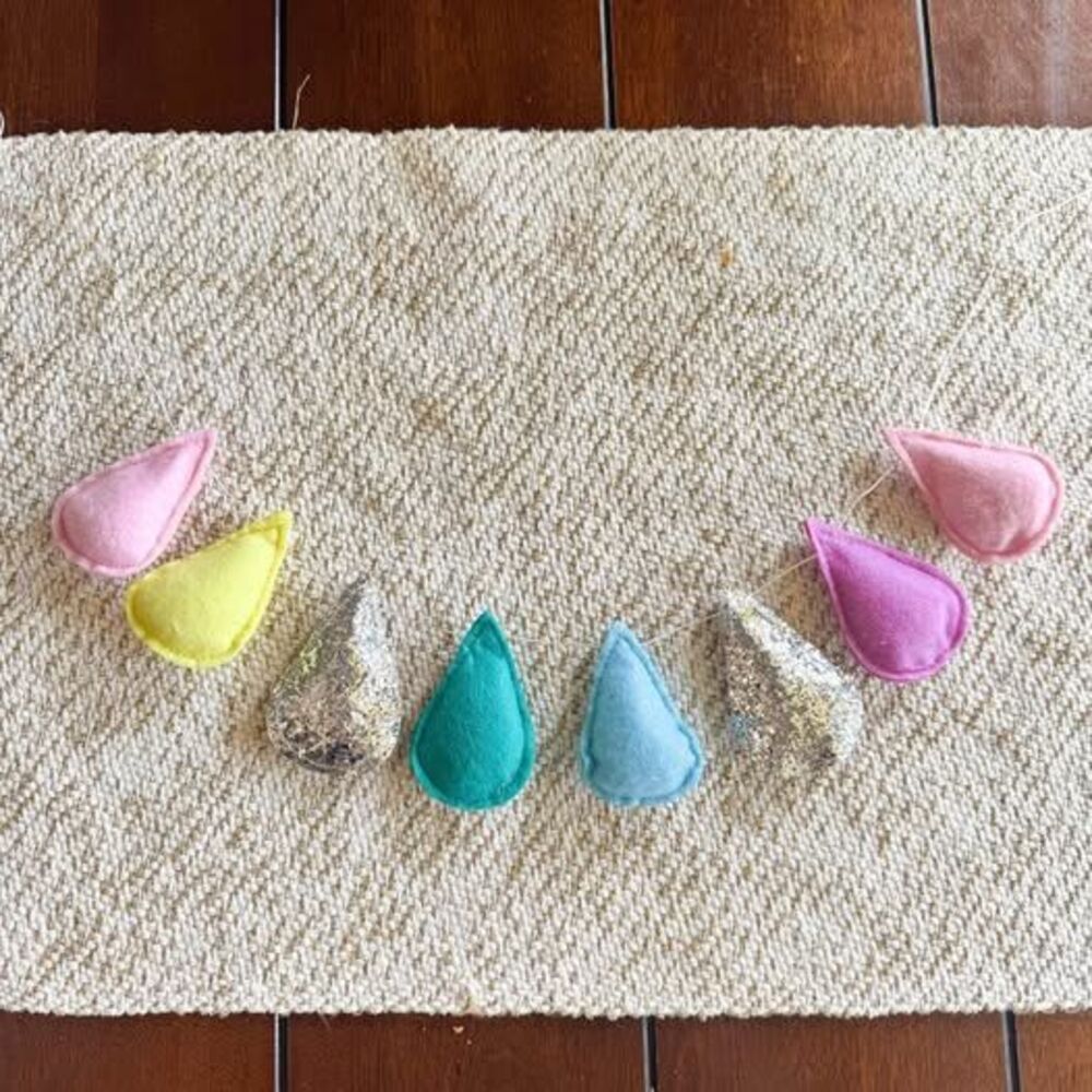 Handmade Raindrop Garland Bunting Kids Room Decor Colorful